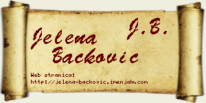 Jelena Backović vizit kartica